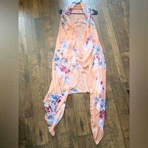 Draped Front Open Cardigan